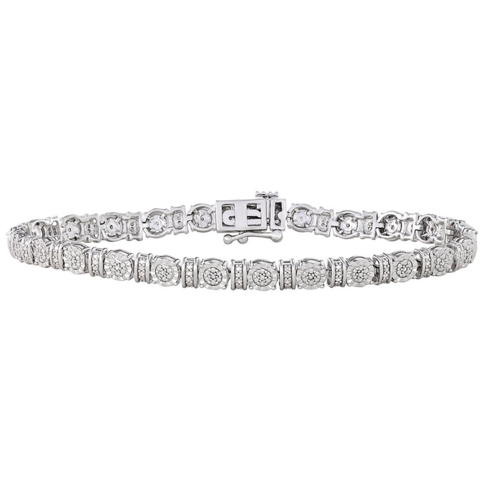 Serling Silver 1/4 Carat T.W. Diamond Bracelet